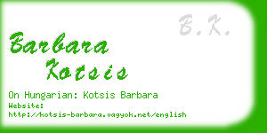 barbara kotsis business card